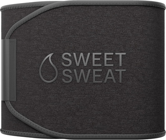 Sports Research Sweet Sweat Waist Trimmer, Medium, Matte Black
