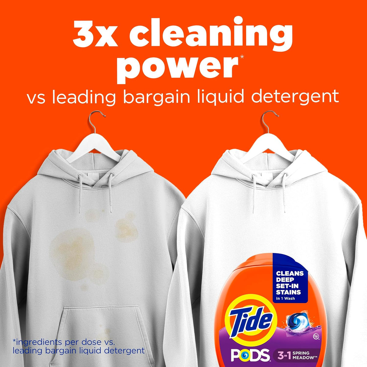 Tide PODS Liquid Detergent Pacs, Spring Meadow, 42 Count - view 2