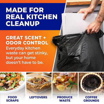 Hefty Ultra Strong 13 Gallon Black Kitchen Bin Bags, Clean Burst, 80 Count - view 5