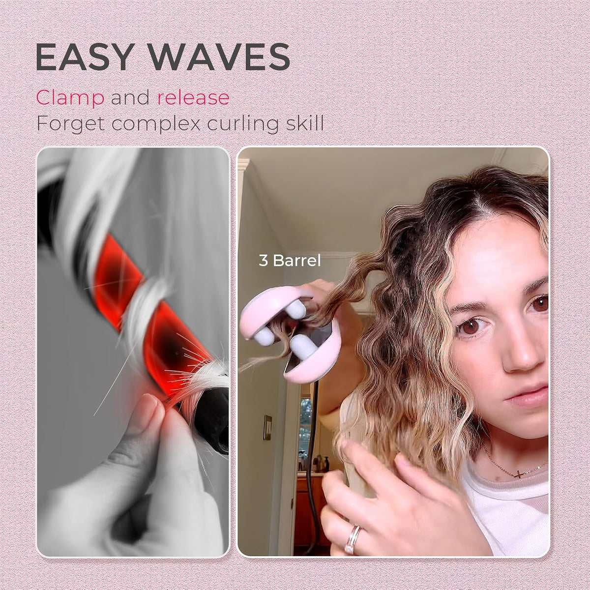 TYMO ROVY Beach Waves Curling Iron Hair Waver, 1 Inch (HC507PM) — alternate product view