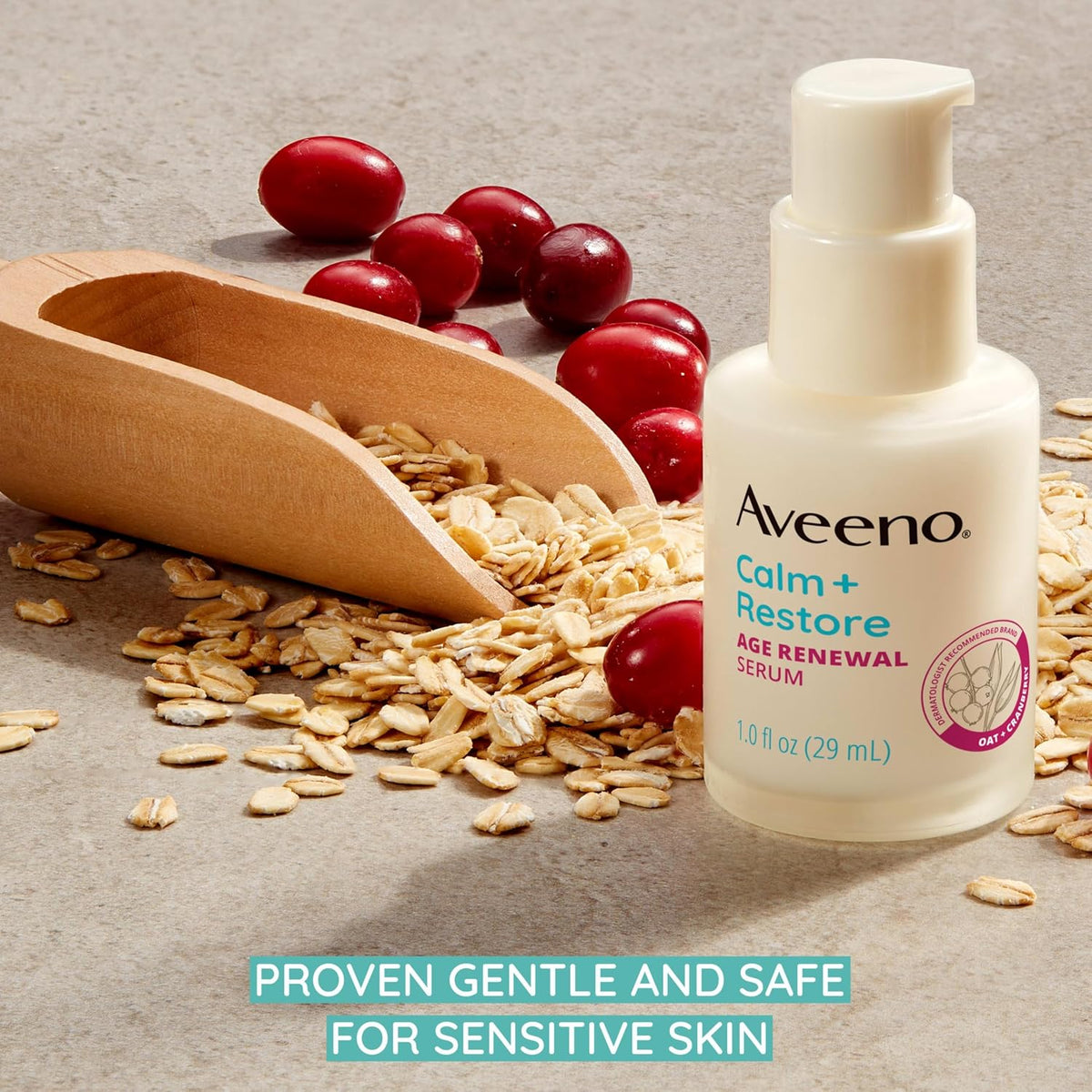 Aveeno Calm + Restore Age Renewal Face Serum, Fragrance-Free, 1 fl oz (30 ml) - view 5