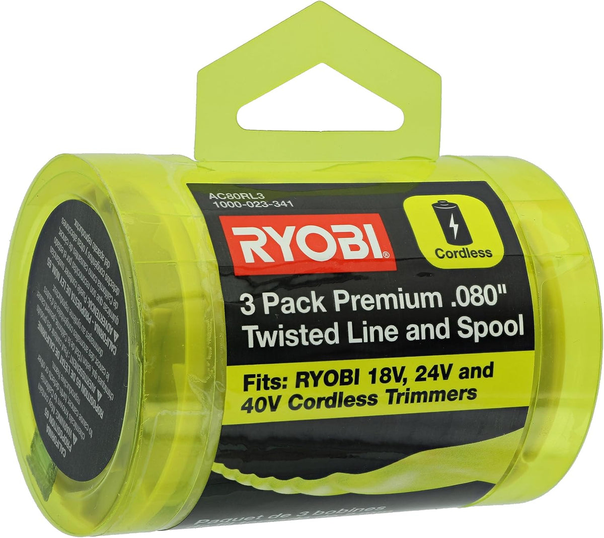 Ryobi One+ AC80RL3 .080 Inch Twisted Line and Spool, Pack of 3 - view 4