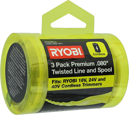 Ryobi One+ AC80RL3 .080 Inch Twisted Line and Spool, Pack of 3 - view 4