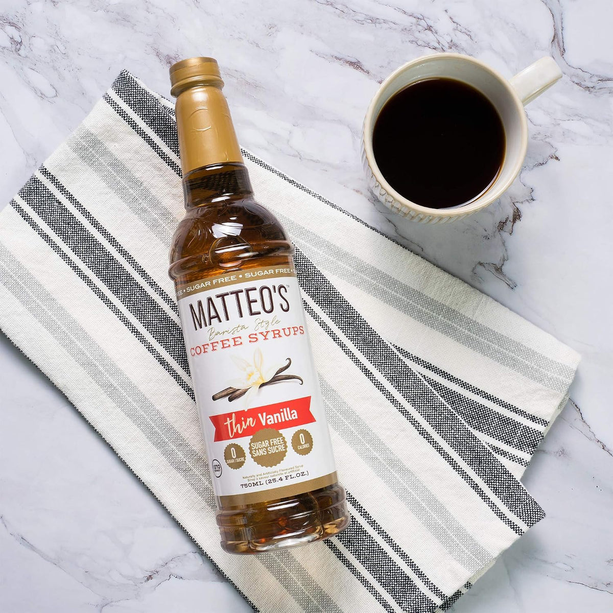 Matteo's Sugar Free Coffee Syrup, Vanilla, 25.4 oz - view 6