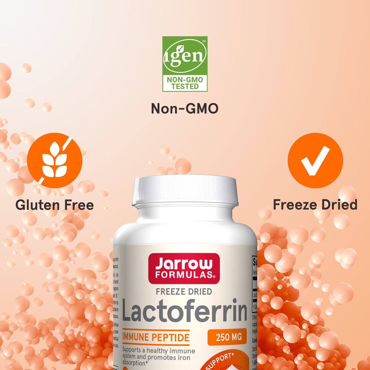 Jarrow Formulas Lactoferrin Freeze Dried 250 mg, 60 Capsules - view 6