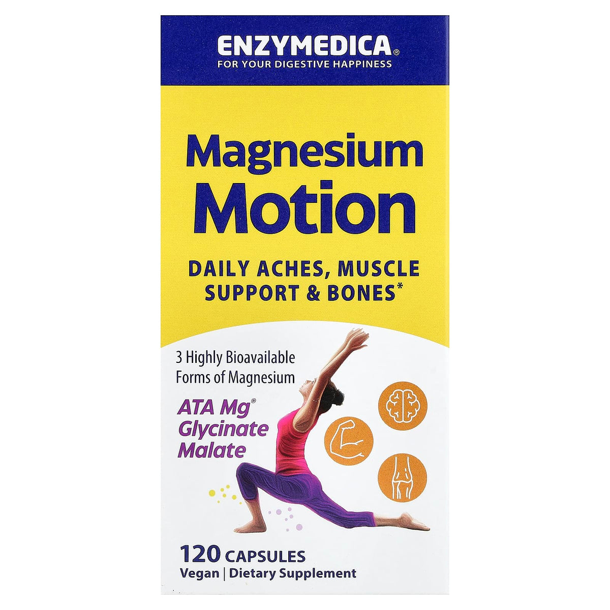 Enzymedica Magnesium Motion, 120 Capsules (40 mg per Capsule) — product view