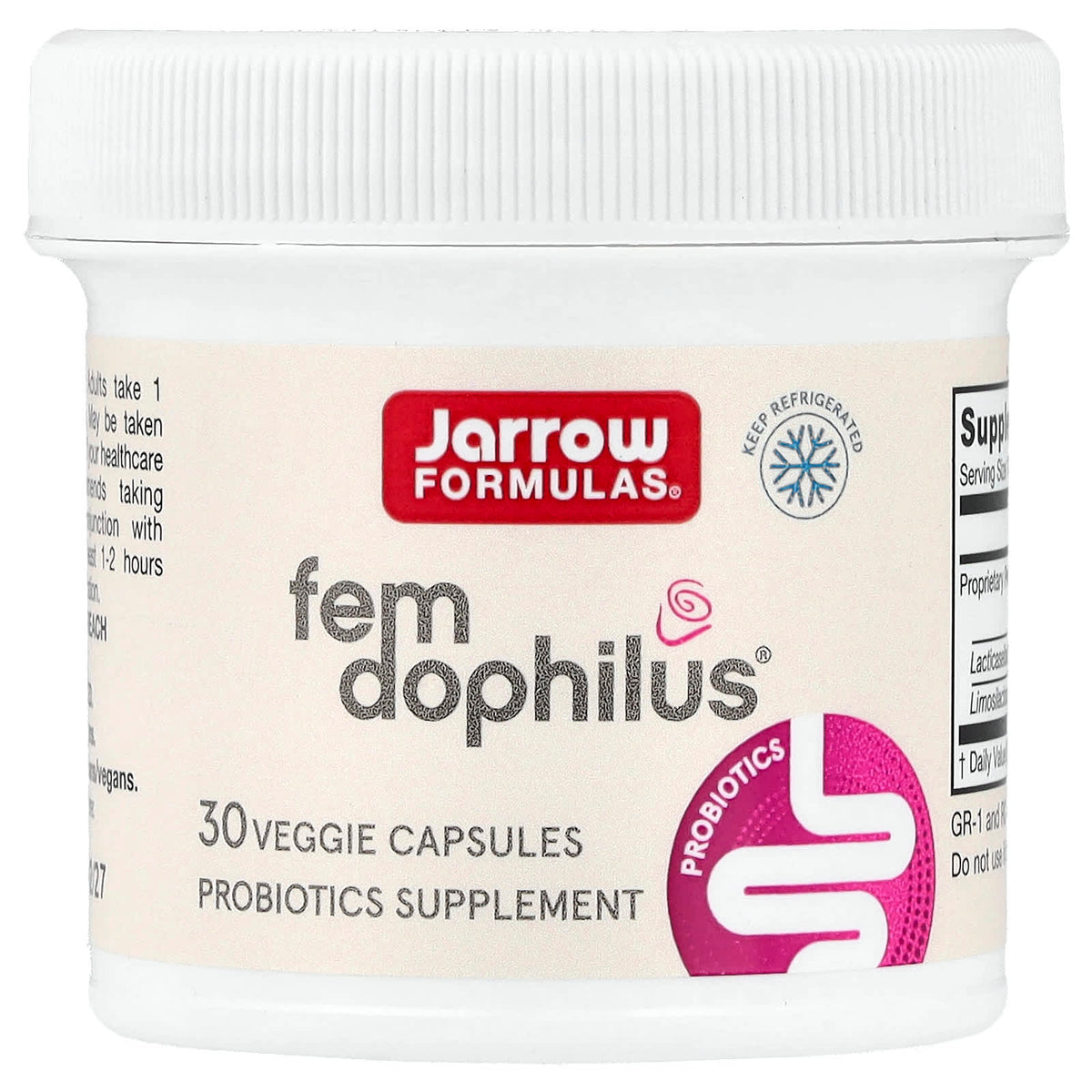 Jarrow Formulas Vegan Fem Dophilus 5 Billion CFU 30 Veggie Capsules - view 3