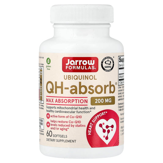 Jarrow Formulas Ubiquinol QH-Absorb, Max Absorption, 200 mg, 60 Softgels