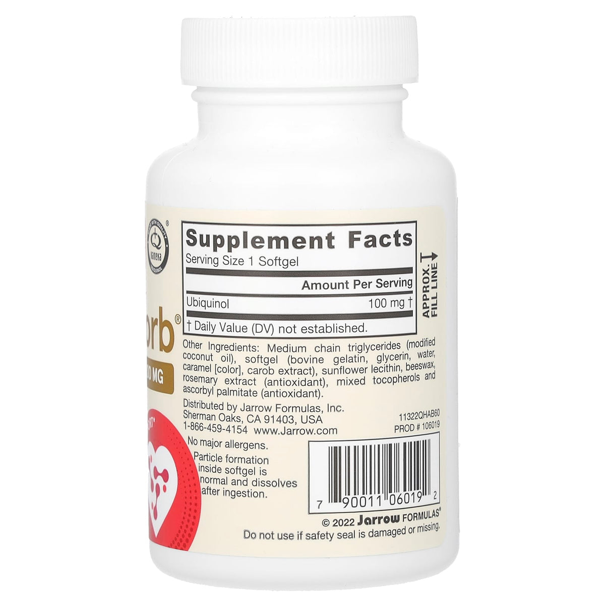 Jarrow Formulas Ubiquinol QH-Absorb, Max Absorption, 100 mg, 60 Softgels - view 2