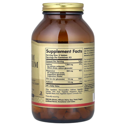 Solgar Calcium Magnesium Plus Zinc, 250 Tablets - view 2