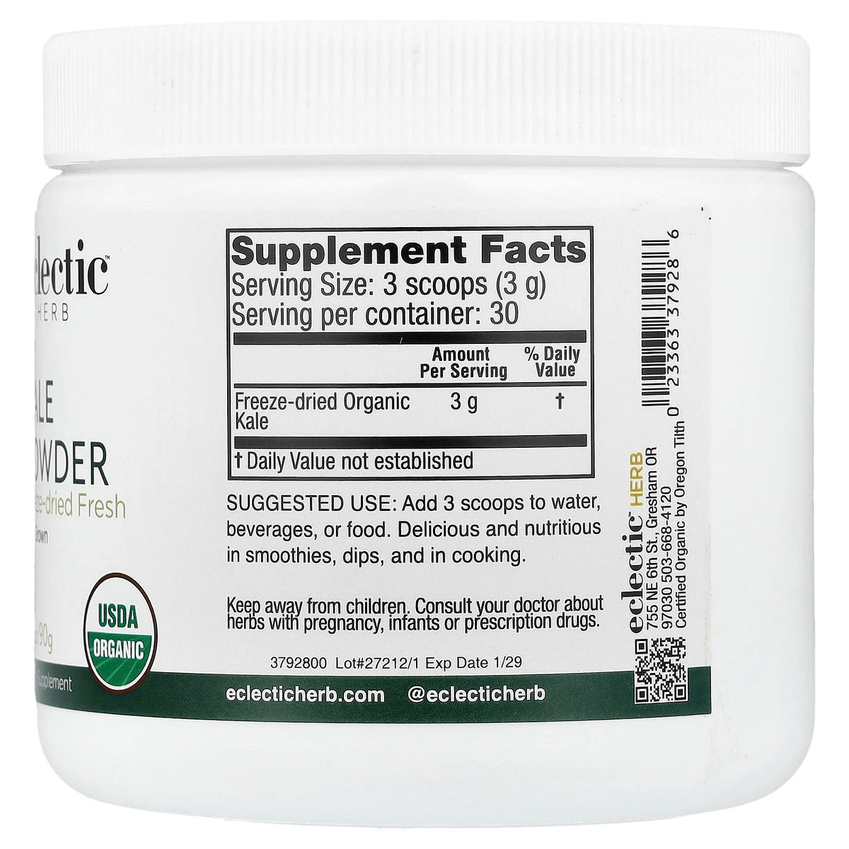 Eclectic Herb Kale Powder, 90 g (3.2 oz) - view 2