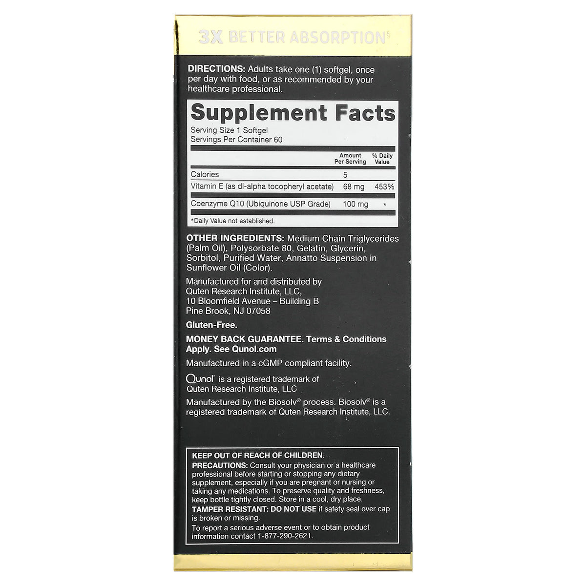 Qunol Ultra CoQ10 100 mg, 60 Softgels - view 2