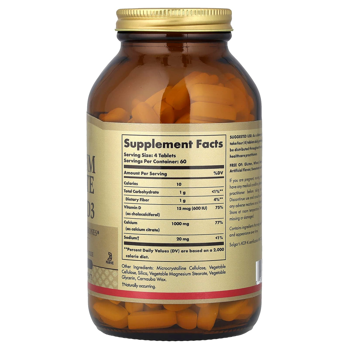 Solgar Calcium Citrate with Vitamin D3, 240 Tablets - view 2