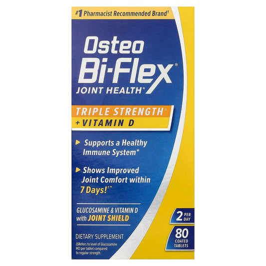 Osteo Bi-Flex Joint Health + Vitamin D Triple Strength, 80 Coated Tablets