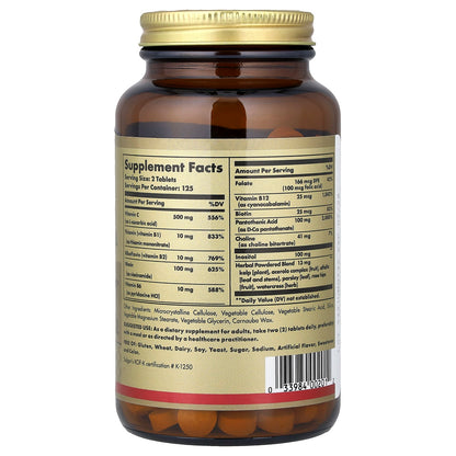 Solgar B-Complex with Vitamin C Stress Formula, 250 Tablets - view 2