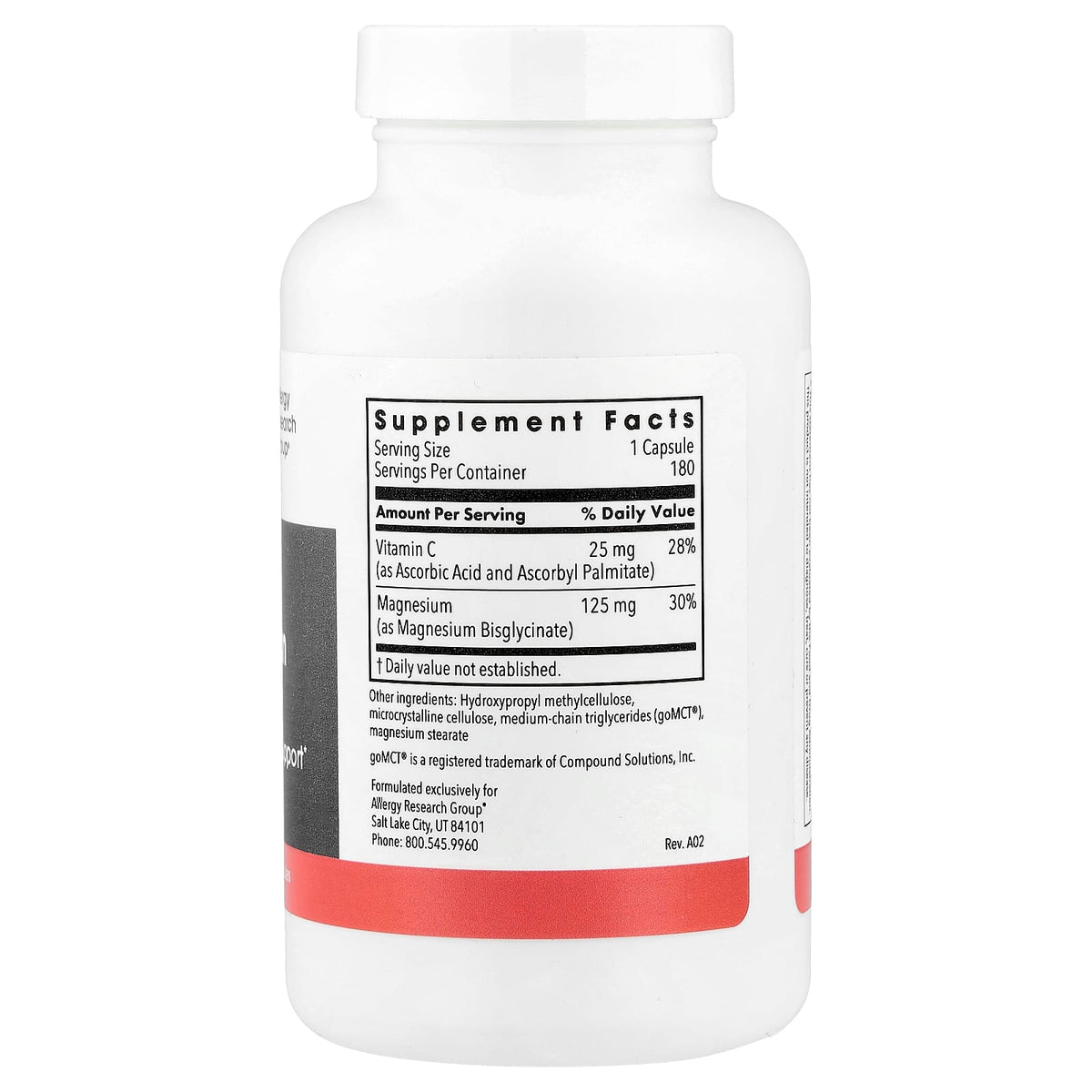 Metabolic Maintenance Magnesium Glycinate, 180 Vegetarian Capsules - view 2
