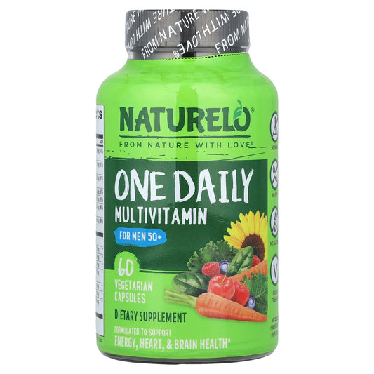 NATURELO One Daily Multivitamin for Men 50+, 60 Vegetarian Capsules