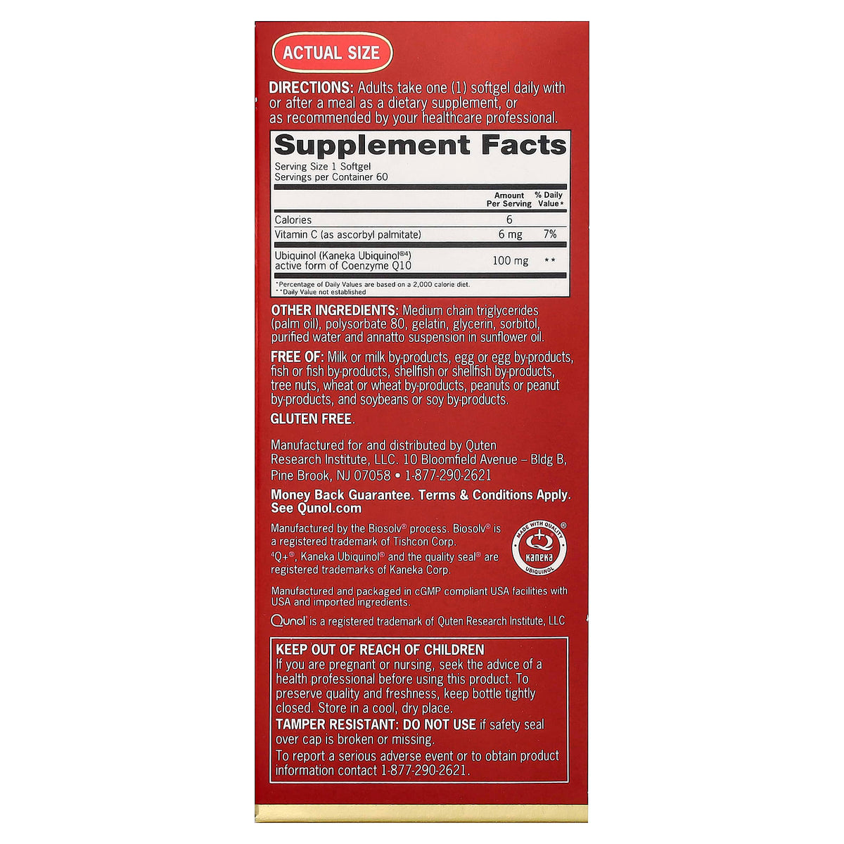 Qunol Mega CoQ10 Ubiquinol 100 mg, 60 Softgels - view 2
