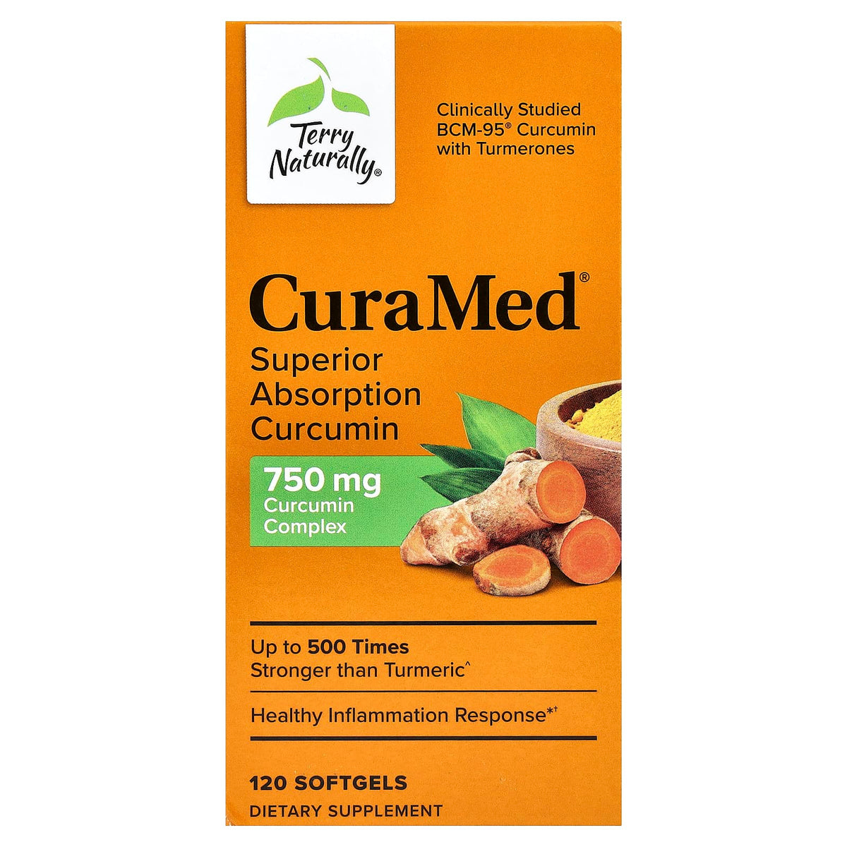 Terry Naturally CuraMed Curcumin, 750 mg, 120 Softgels — product view