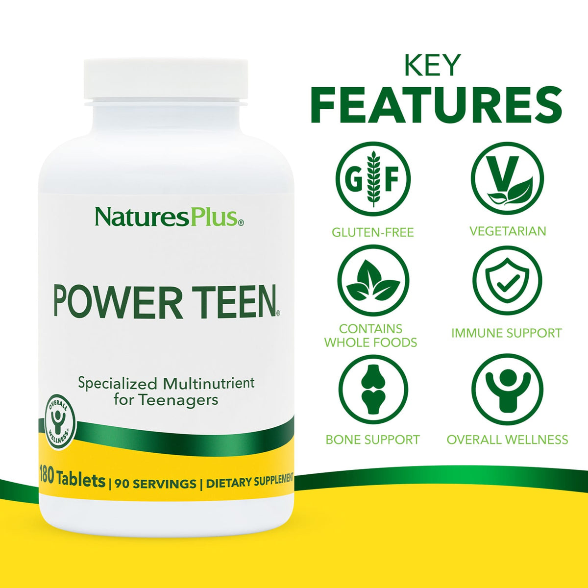 NaturesPlus Power Teen, 180 Tablets - view 4