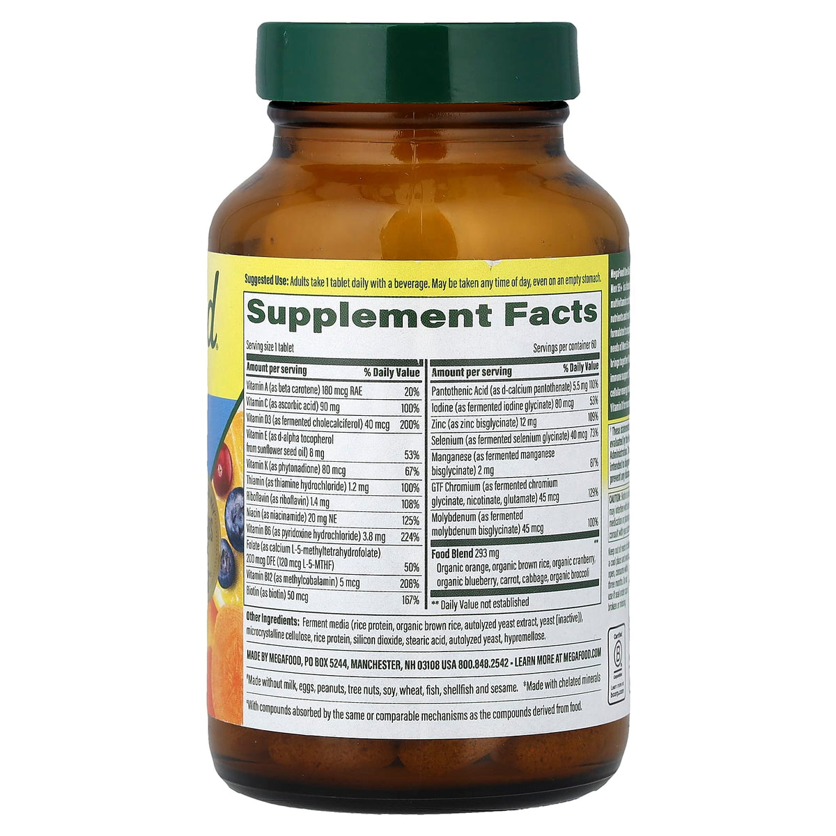 MegaFood One Daily Multivitamin for Men 55+, 60 Tablets - view 2