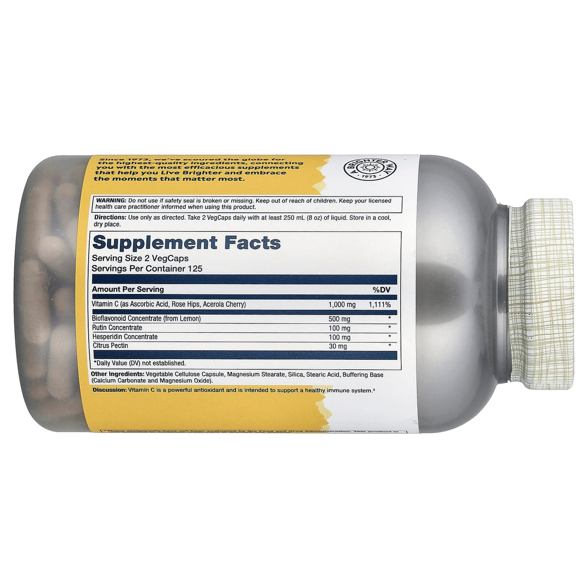 Solaray Super Bio Vitamin C, Timed Release, 250 VegCaps — alternate product view