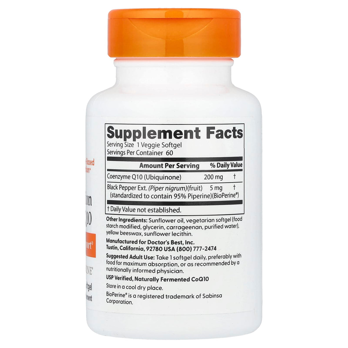 Doctor's Best High Absorption CoQ10, 60 Veggie Softgels - view 2