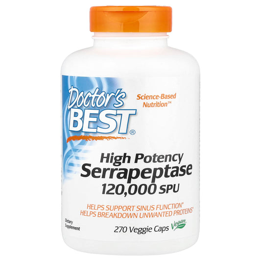 Doctor's Best High Potency Serrapeptase 120,000 SPU, 270 Veggie Caps