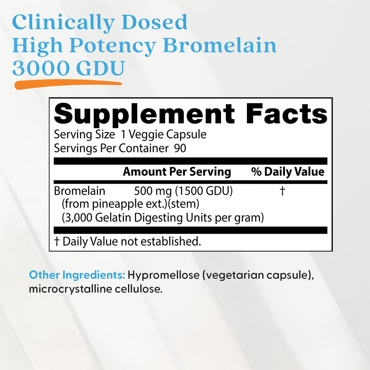 Doctor's Best High Potency Bromelain, 500 mg, 90 Veggie Caps - view 4