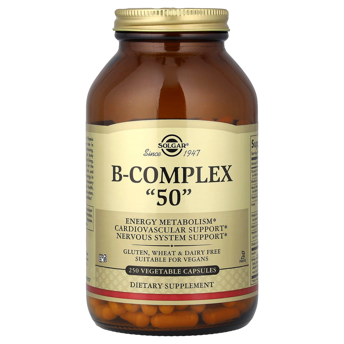 Solgar B-Complex "50", 250 Vegetable Capsules