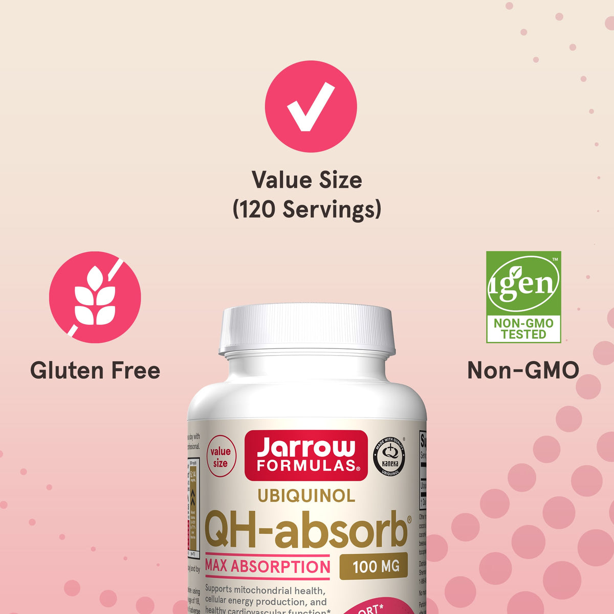 Jarrow Formulas Ubiquinol QH-Absorb Max Absorption 100 mg, 120 Softgels - view 4