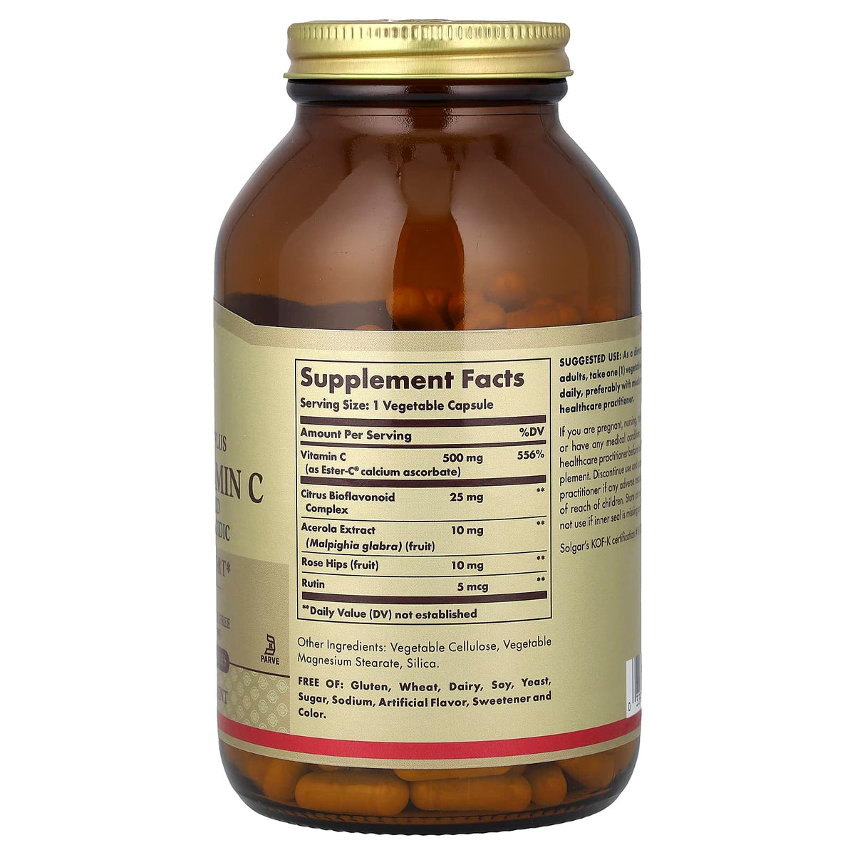 Solgar Ester-C Plus Vitamin C 500 mg, 250 Vegetable Capsules - view 2