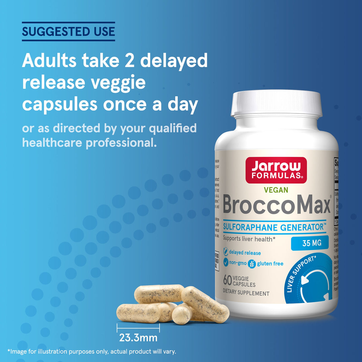Jarrow Formulas Vegan BroccoMax, 60 Veggie Capsules (17.5 mg per Capsule) - view 5