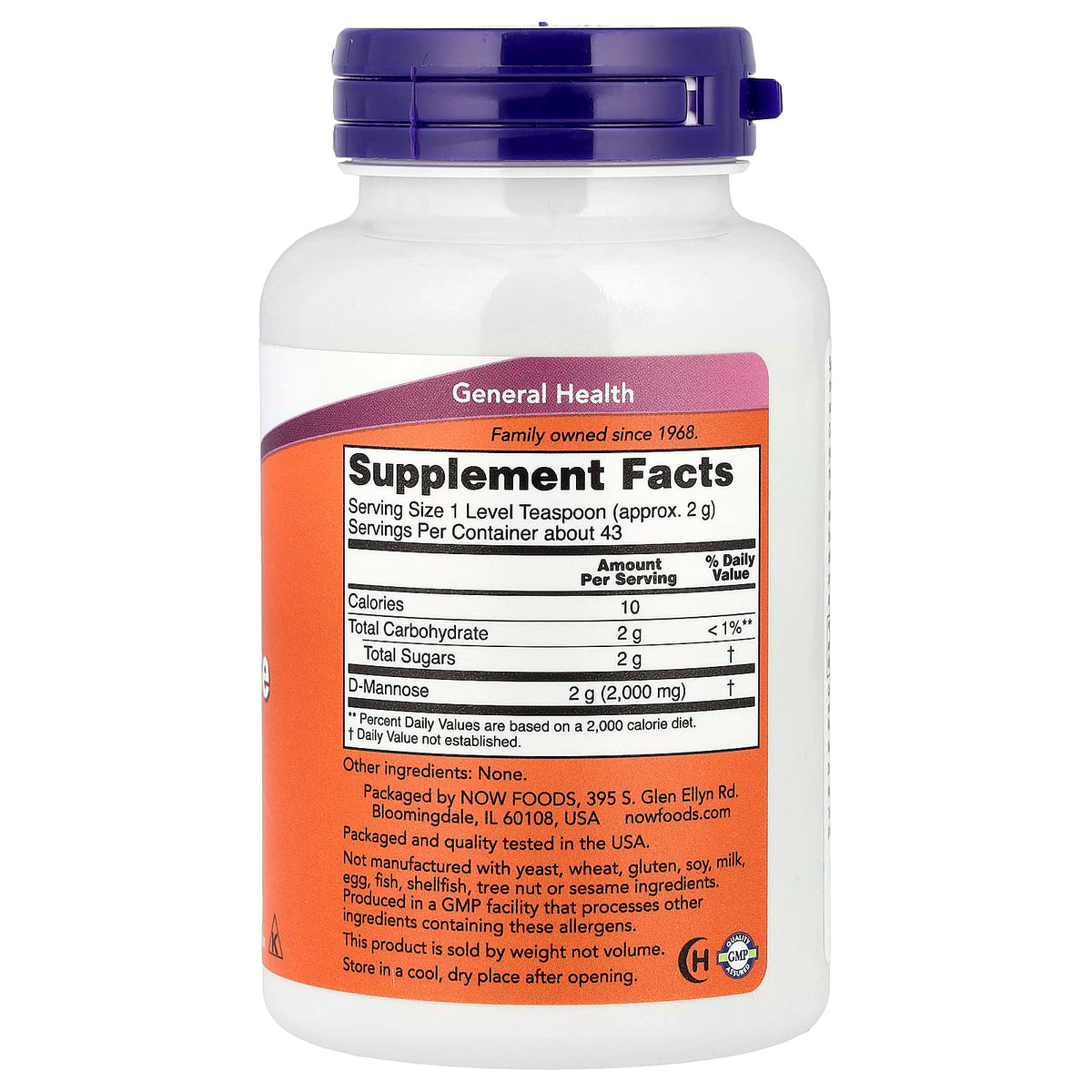 NOW Foods D-Mannose Pure Powder, 3 oz (85 g) - view 2