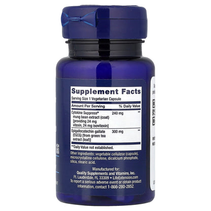 Life Extension Cytokine Suppress with EGCG, 30 Vegetarian Capsules - view 2