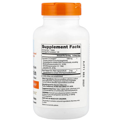 Doctor's Best High Absorption Curcumin, 120 Tablets - view 2