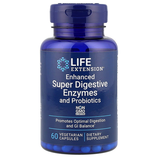 Life Extension Enhanced Super Digestive Enzymes & Probiotics, 60 Veg Capsules
