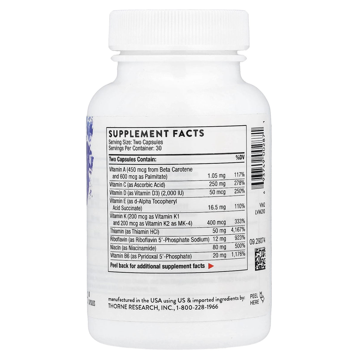 Thorne Basic Nutrients 2/Day, 60 Capsules - view 2