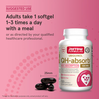 Jarrow Formulas Ubiquinol QH-Absorb Max Absorption 100 mg, 120 Softgels - view 6