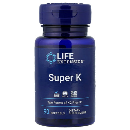 Life Extension Super K (Vitamin K1 + K2), 90 Softgels