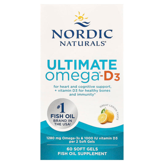 Nordic Naturals Ultimate Omega-D3, Lemon, 60 Soft Gels