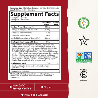 Garden of Life RAW CoQ10, 60 Vegan Capsules - view 2