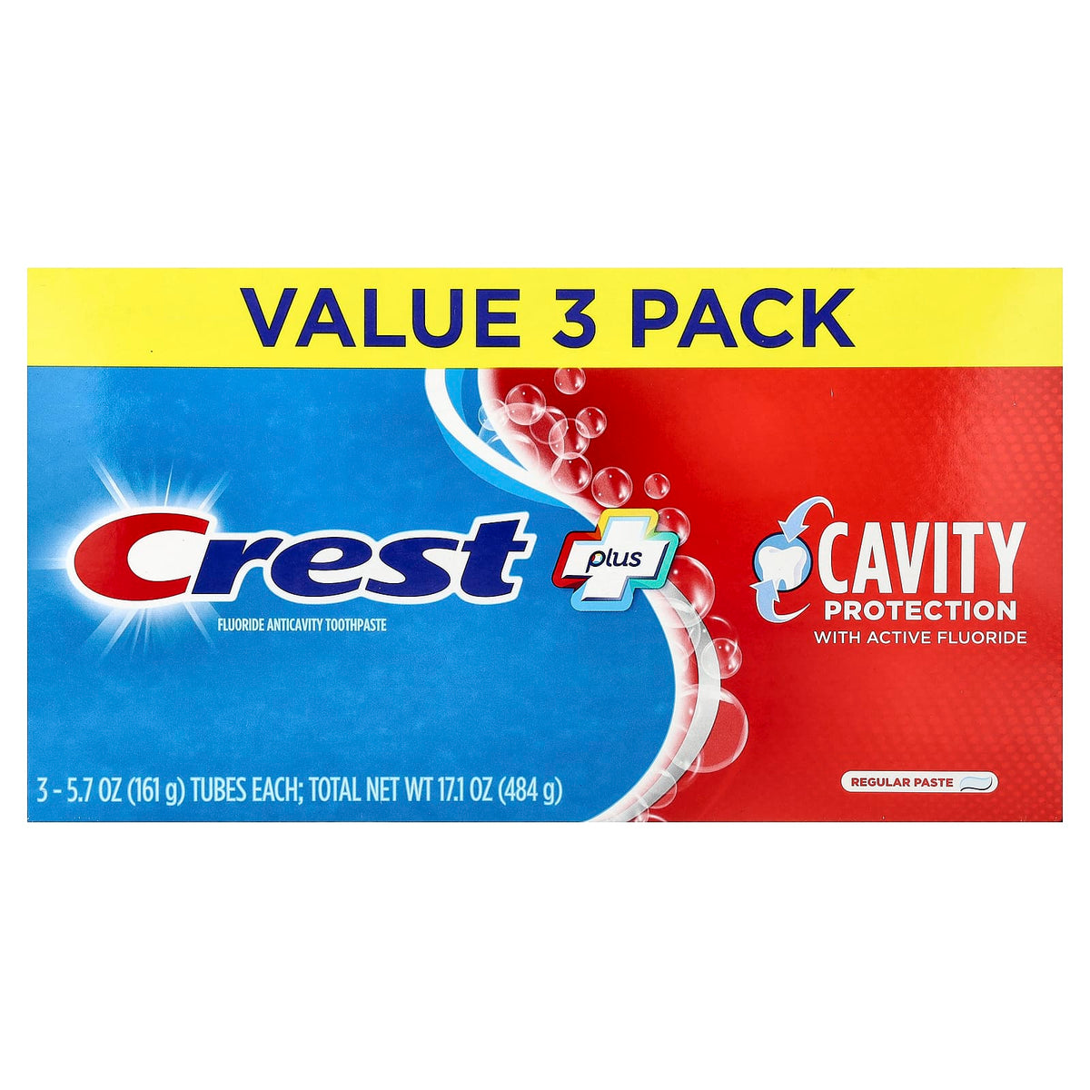 Crest Cavity Protection Fluoride Toothpaste, Regular, 3 Pack, 161 g Each - view 2