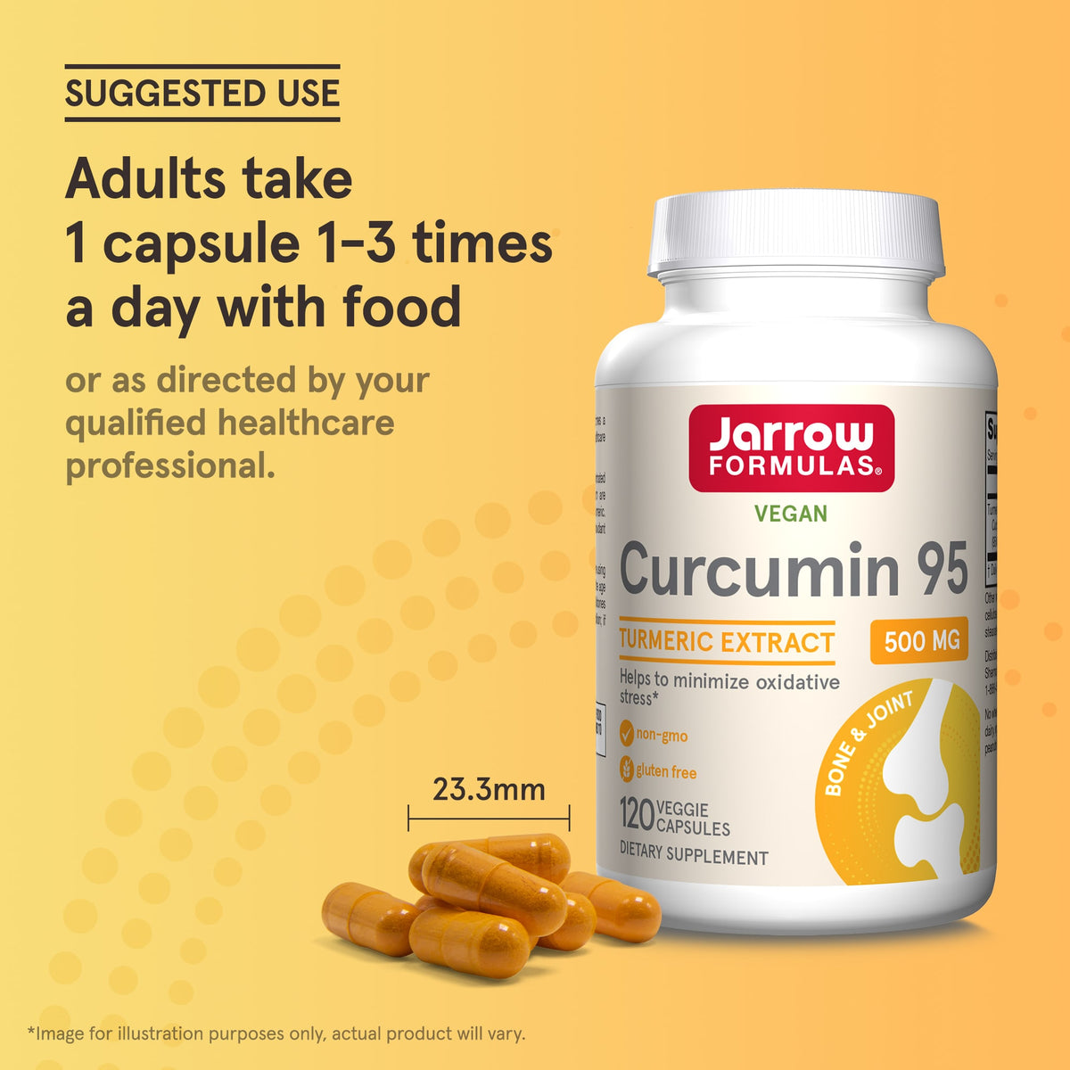 Jarrow Formulas Curcumin 95 Turmeric Extract, 500 mg, 120 Veggie Capsules - view 5