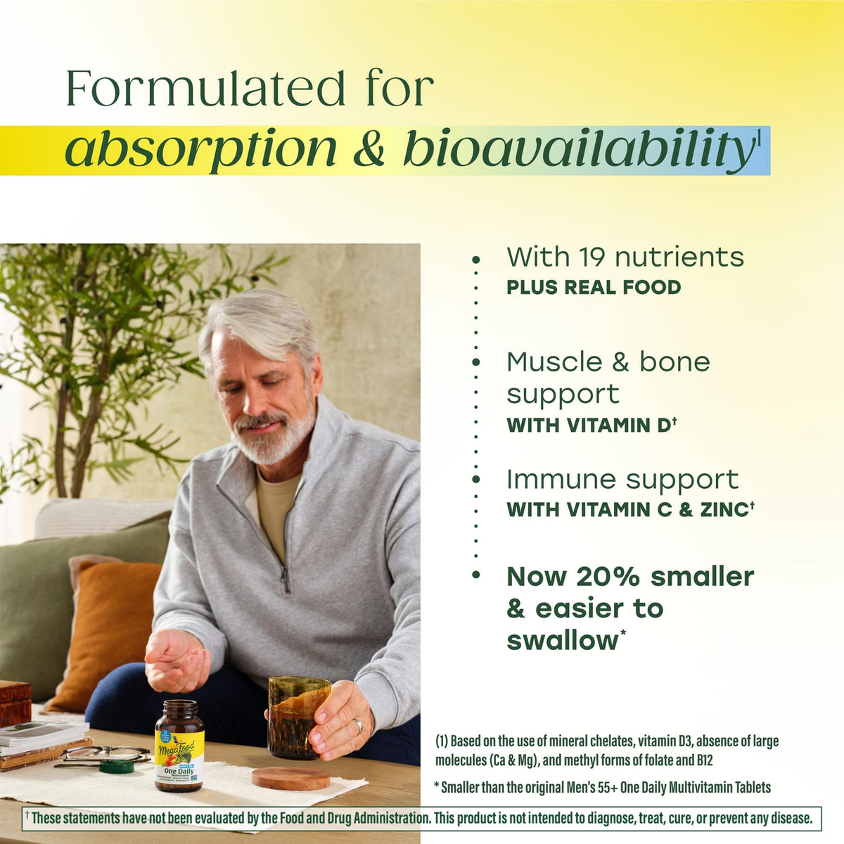 MegaFood One Daily Multivitamin for Men 55+, 60 Tablets - view 4