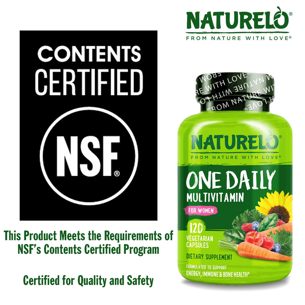 Naturelo One Daily Multivitamin for Women, 120 Vegetarian Capsules - view 6