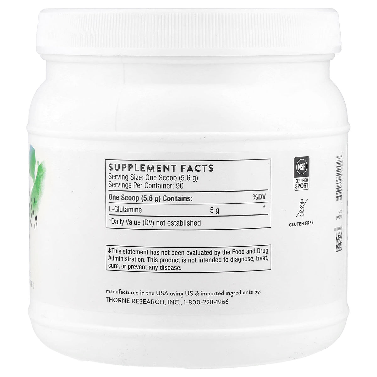Thorne L-Glutamine Powder, 504 g (17.8 oz) - view 2