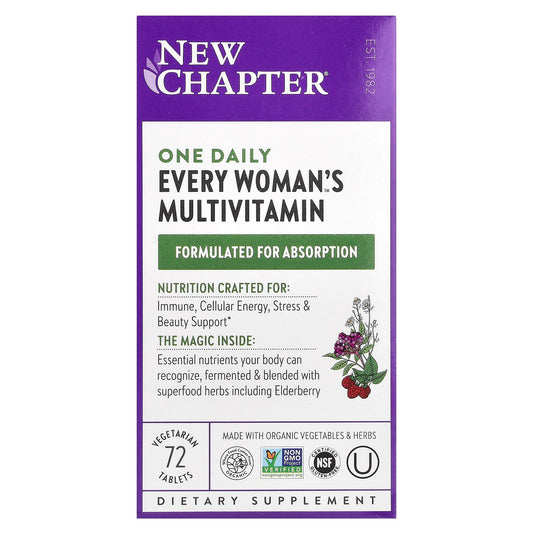 New Chapter One Daily Every Woman's Multivitamin, 72 Vegetarian Tablets
