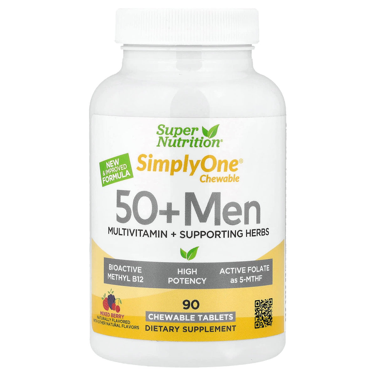 Super Nutrition SimplyOne 50+ Men Chewable Multivitamin 90 Tablets