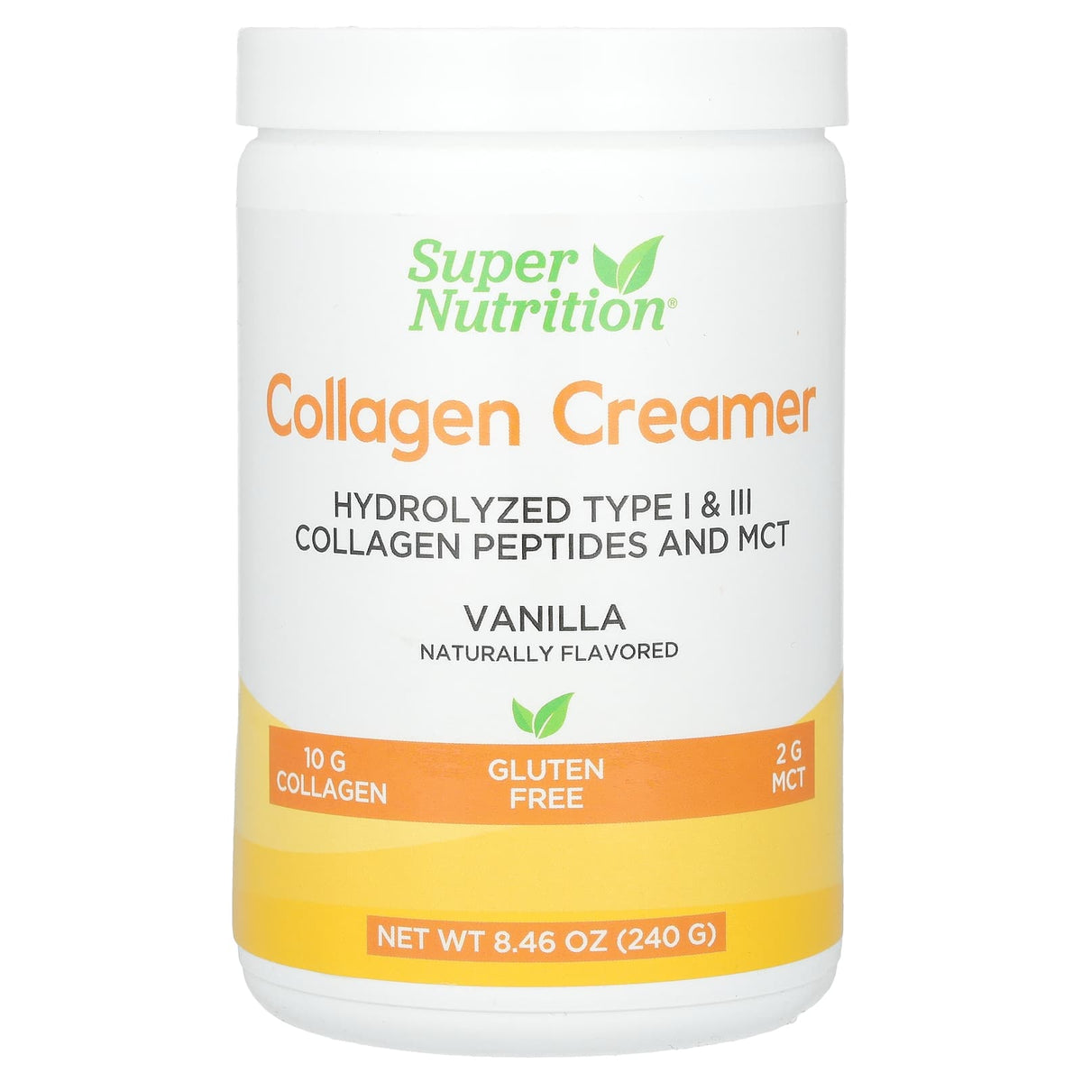 Super Nutrition Collagen Creamer Hydrolysed Type 1 and 3 Vanilla 240 g — product view